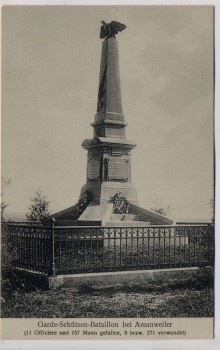 AK Garde-Schützen-Bataillon bei Amanweiler Amanvillers Kriegerdenkmal Lothringen Frankreich 1913