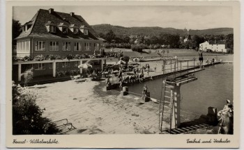 AK Foto Kassel Wilhelmshöhe Freibad und Herkules Hausansicht 1935 RAR