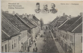 AK Festung Peterwardein Hauptgasse Petrovaradin b. Neusatz Novi Sad Serbien Feldpost 1917 RAR