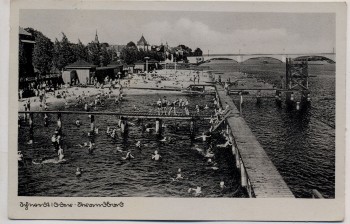 VERKAUFT !!!   AK Foto Schwedt/Oder Strandbad mit vielen Menschen 1941 RAR