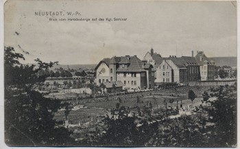VERKAUFT !!!   AK Neustadt in Westpreußen Blick vom Herodesberg auf des Kgl. Seminar Wejherowo Polen 1909 RAR