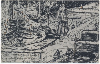 AK Künstler-Feldpostkarte Stille Nacht Heilige Nacht Im Felde 1914