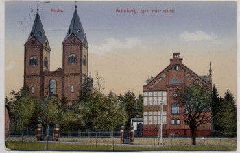 AK Koblenz Arenberg Kirche Roter Hahn Feldpost 1915