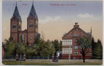 AK Koblenz Arenberg Kirche Roter Hahn Feldpost 1915