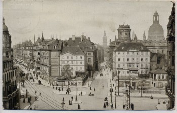 VERKAUFT !!!   AK Dresden Pirnaischer Platz mit König Johann-Straße 1913