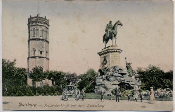 AK Duisburg Kaiserdenkmal auf dem Kaiserberg mit Kanone 1909