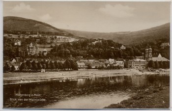VERKAUFT !!!   AK Foto Miltenberg am Main Blick von der Mainbrücke 1920