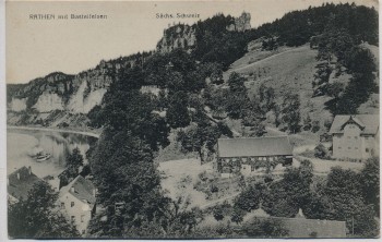 AK Rathen mit Basteifelsen Sächs. Schweiz 1910
