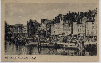 VERKAUFT !!!   AK Königsberg in Preußen Fischmarkt am Pregel Kaliningrad Ostpreußen Polen 1930