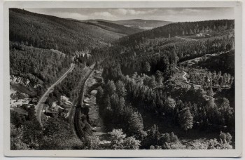 AK Foto Aue in Sachsen Blick ins Bockauer Tal mit Bahngleis Bockau 1939