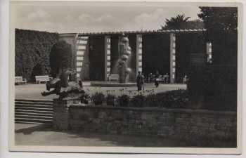 AK Foto Essen Grugapark Vorplatz mit Leuchtbrunnen 1935