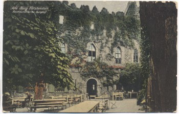 VERKAUFT !!!   AK Alte Burg Fürstenstein Restauration im Burghof b. Waldenburg Wałbrzych Schlesien Polen 1910
