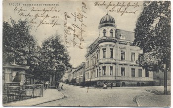 AK Apolda Herressener Promenade mit Eckhaus 1910