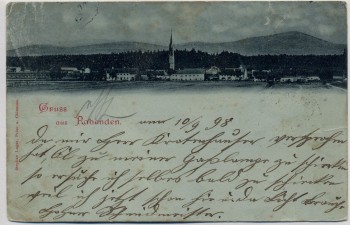 Mondschein AK Gruss aus Rabenden Ortsansicht b. Altenmarkt an der Alz 1898 RAR