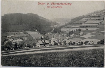 AK Unter- u. Obersachsenberg mit Steindöbra b. Klingenthal 1925