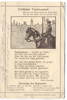 VERKAUFT !!!   AK Feldpost Crefelder Tanzhusaren Krefeld Husaren Gedicht 1914 RAR