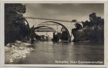 AK Foto Kempten Iller-Eisenbahnbrücken 1930