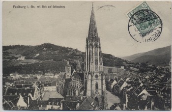 AK Freiburg im Breisgau mit Blick auf Schlossberg 1911