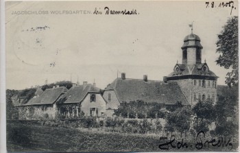 VERKAUFT !!!   AK Jagdschloss Wolfsgarten bei Darmstadt Egelsbach 1907 RAR