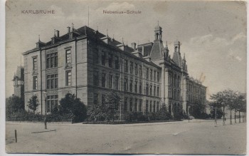 AK Karlsruhe Nebenius-Schule Nebeniusstraße 1910 RAR