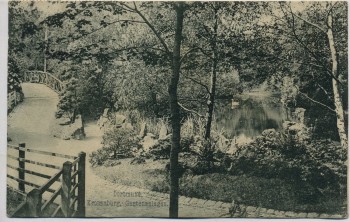AK Dortmund Kronenburg Gartenanlagen mit Holzbrücke 1907