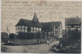 AK Gruß aus Vussem Kapelle mit Menschen b. Mechernich Feldpost 1915 RAR
