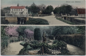 AK Gruss aus Steinau (Niedersachsen) Partie aus Strunk's Sommergarten 1910 RAR