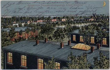 AK Gruß vom Truppenübungsplatz Alten-Grabow Altengrabow bei Nacht 1910