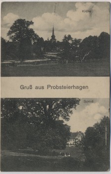 AK Gruß aus Probsteierhagen Kirche Schloß Feldpost 1917 RAR