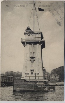 AK Kiel Signalstation in Düsternbrook Feldpost 1914
