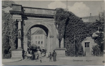 VERKAUFT !!!   AK Osnabrück Hegertor mit Menschen 1910