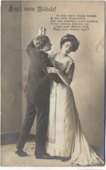 AK Foto Mann und Frau tanzend Hupf, mein Mädele ! Gedicht 1911