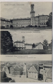 VERKAUFT !!!   AK Hüttenfeld Lampertheim Gesamtansicht vom Schloss Löwenstein 1908 RAR