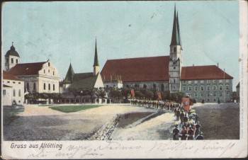 AK Gruss aus Altötting Heliocolorkarte 1908