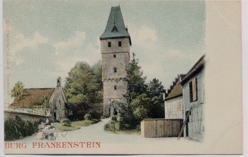 AK Mühltal Burg Frankenstein Odenwald 1900