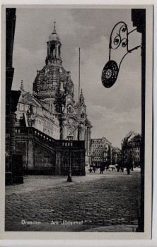 AK Dresden Am Jüdenhof mit Frauenkirche 1930