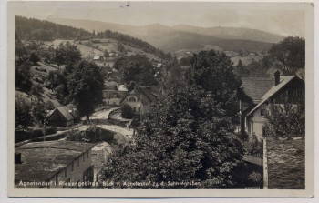 AK Foto Agnetendorf im Riesengebirge Blick vom Agnetenhof zu den Schneegruben Jagniątków Jelenia Góra Schlesien Polen 1930