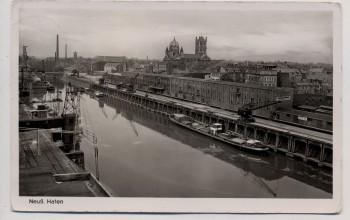 AK Foto Neuss Hafen 1952