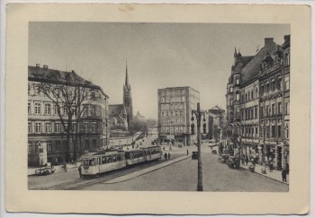 AK Chemnitz Falkeplatz mit Straßenbahn 1930