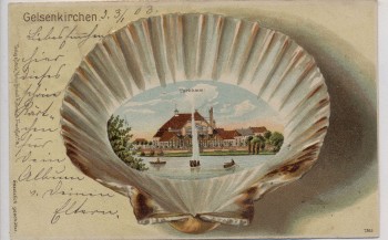 VERKAUFT !!! AK Gelsenkirchen Parkhaus mit geprägter Muschel Kunstanstalt Rosenblatt 1903