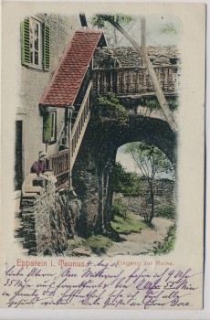 AK Eppstein im Taunus Eingang zur Ruine mit Menschen 1902