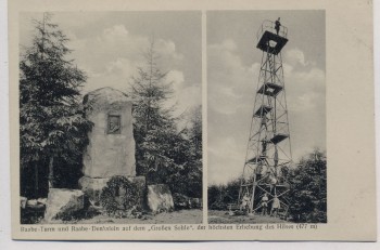 AK Grünenplan Raabe-Turm und Raabe-Denkmal b. Delligsen 1916