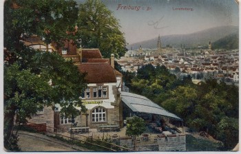 AK Freiburg im Breisgau Ortsansicht vom Lorettoberg 1910