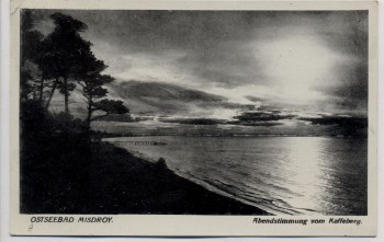AK Ostseebad Misdroy Międzyzdroje Abendstimmung vom Kaffeberg Pommern Polen 1940