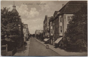 AK Nordenham Hafenstrasse mit Karren 1910 RAR