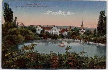 AK Sangerhausen Blick auf die Stadt vom Rosarium gesehen 1910