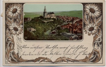 AK Passepartout Weida mit Schloss Osterburg Thüringen 1902