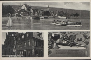 AK Nierstein am Rhein Restauration u. Metzgerei zur schönen Aussicht Vowinkel 1937