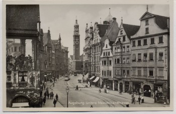 AK Foto Augsburg Untere Maximilianstrasse 1930