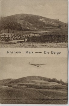 AK Rhinow i. Mark Die Berge mit Segelflieger Otto Lilienthal 1910 RAR